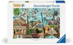 Puzzle 5000 p - Carte postale des monuments - Image 1 - Cliquer pour agrandir