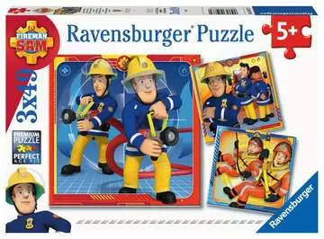 Puzzles 3x49 p - Notre héros Sam le pompier Puzzle;Puzzle enfants - Image 1 - Ravensburger