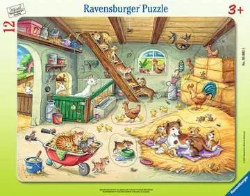 05092 5 納屋の中の動物たち（12ピース） パズル;お子様向けパズル - 画像 1 - Ravensburger