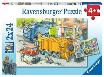 05096 3 はたらくトラック（24ピース×2） パズル;お子様向けパズル - 画像 1 - Ravensburger