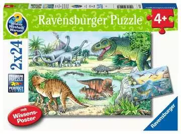 05128 1 恐竜のくらし（24ピース×2） パズル;お子様向けパズル - 画像 1 - Ravensburger