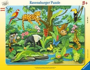 05140 3 ジャングルの動物たち（11ピース） パズル;お子様向けパズル - 画像 1 - Ravensburger