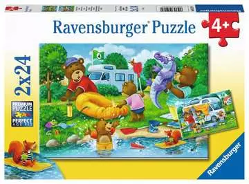 Medvědí rodina kempuje 2x24 dílků 2D Puzzle;Dětské puzzle - obrázek 1 - Ravensburger