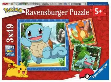 Puzzles 3x49 p - Salamèche, Bulbizarre et Carapuce / Pokémon Puzzle;Puzzle enfants - Image 1 - Ravensburger