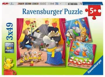 Animals On Stage 3x49p Puslespill;Barnepuslespill - bilde 1 - Ravensburger