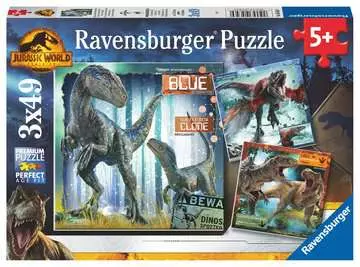 Puzzles 3x49 p - T-rex et autres dinosaures / Jurassic World 3 Puzzles;Puzzles pour adultes - Image 1 - Ravensburger