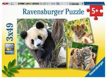 Panda, tygr a lev 3x49 dílků 2D Puzzle;Dětské puzzle - obrázek 1 - Ravensburger