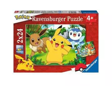 Pokemon, 2x24pc Puslespil;Puslespil for børn - Billede 1 - Ravensburger