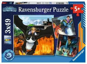 Dragons 3x49p Puslespil;Puslespil for børn - Billede 1 - Ravensburger