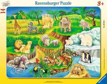 Návštěva zoo 14 dílků 2D Puzzle;Dětské puzzle - obrázek 1 - Ravensburger