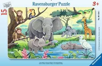 Africká zvířata 15 dílků 2D Puzzle;Dětské puzzle - obrázek 1 - Ravensburger