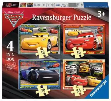 Disney Auta 3 II 4 v 1, 12/16/20/24 dílků 2D Puzzle;Dětské puzzle - obrázek 1 - Ravensburger