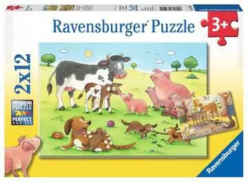 Šťastné zvířecí rodiny 2x12 dílků 2D Puzzle;Dětské puzzle - obrázek 1 - Ravensburger