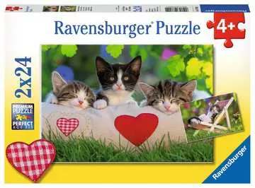 07801 1 眠たい子猫（24ピース×2） パズル;お子様向けパズル - 画像 1 - Ravensburger