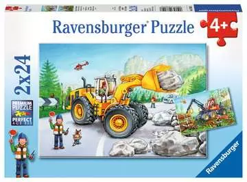 Bagr a lesní traktor 2x24 dílků 2D Puzzle;Dětské puzzle - obrázek 1 - Ravensburger