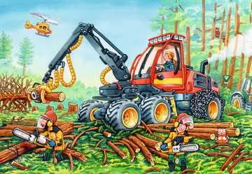 Bagr a lesní traktor 2x24 dílků 2D Puzzle;Dětské puzzle - obrázek 3 - Ravensburger