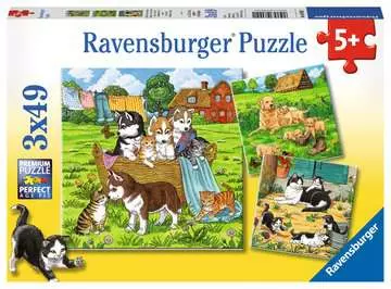 08002 1  犬とねこ（49ピースx3） パズル;お子様向けパズル - 画像 1 - Ravensburger