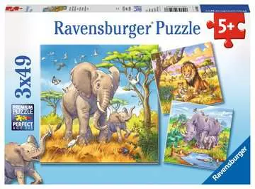 DZIKIE ZWIERZĘTA 3X49EL Puzzle;Puzzle dla dzieci - Zdjęcie 1 - Ravensburger