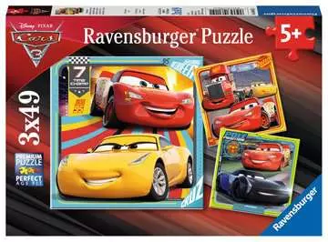 Disney Pixar Cars 3, 3 x 49pc Puslespil;Puslespil for børn - Billede 1 - Ravensburger