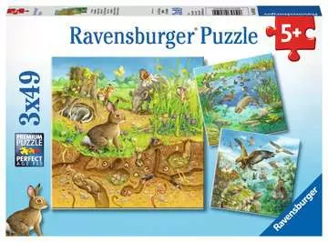 Zvířátka v přírodě 3x49 dílků 2D Puzzle;Dětské puzzle - obrázek 1 - Ravensburger