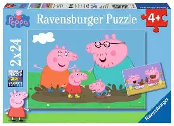 Prasátko Peppa: Šťastná rodina 2x24 dílků 2D Puzzle;Dětské puzzle - obrázek 1 - Ravensburger