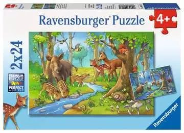 MIESZKAŃCY LASU 2X24 Puzzle;Puzzle dla dzieci - Zdjęcie 1 - Ravensburger