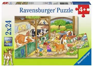 A Day at the Farm         2x24p Puslespill;Barnepuslespill - bilde 1 - Ravensburger