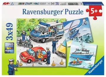 Policie zasahuje 3x49 dílků 2D Puzzle;Dětské puzzle - obrázek 1 - Ravensburger