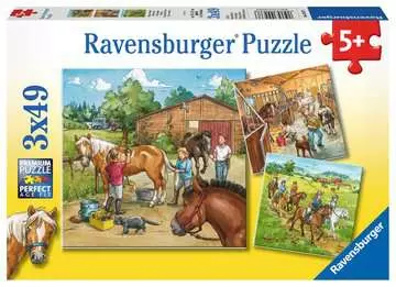 Den s koňmi 3x49 dílků 2D Puzzle;Dětské puzzle - obrázek 1 - Ravensburger