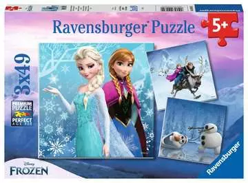 Disney Ledové království: dobrodružství na sněhu 3x49 dílků 2D Puzzle;Dětské puzzle - obrázek 1 - Ravensburger