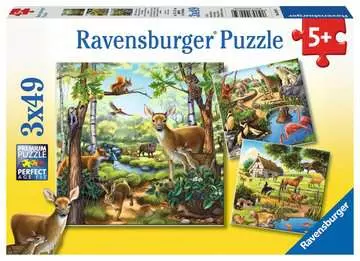 Forest/Zoo/Domestic Anim. 3x49p Pussel;Barnpussel - bild 1 - Ravensburger