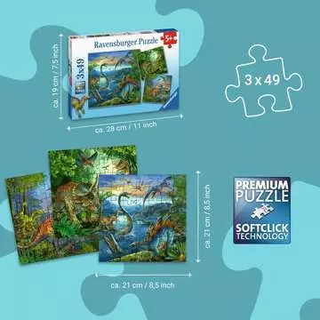 Fascinace – dinosauři 3x49 dílků 2D Puzzle;Dětské puzzle - obrázek 5 - Ravensburger