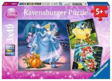 Disney Sněhurka, Popelka a Mořská panna 3x49 dílků 2D Puzzle;Dětské puzzle - obrázek 1 - Ravensburger