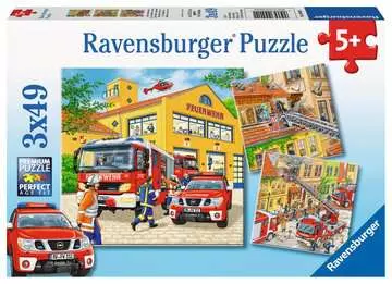 09401 1  消防車の仕事（49ピースx3） パズル;お子様向けパズル - 画像 1 - Ravensburger
