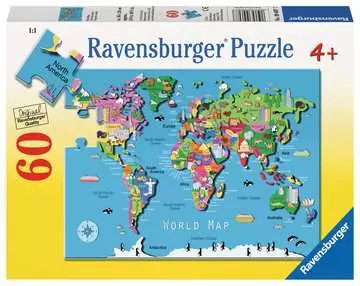 Carte du monde            60p Puzzles;Puzzles pour enfants - Image 1 - Ravensburger