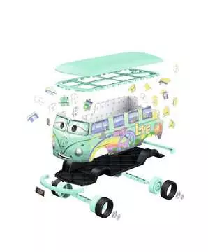 Ravensburger Disney Pixar Cars Filmore - VW T1 Camper Van, 162pc 3D Jigsaw Puzzle 3D Puzzle®;Muodot - Kuva 6 - Ravensburger