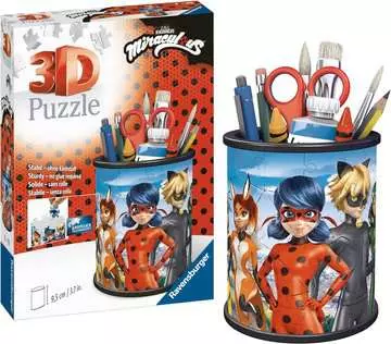 Stojan na tužky Miraculous: Kouzelná Beruška a Černý kocour 54 dílků 3D Puzzle;3D Puzzle Organizéry - obrázek 3 - Ravensburger