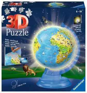 Puzzle 3D Globe illuminé 180 p 3D puzzels;Puzzle 3D Ball - Image 1 - Ravensburger