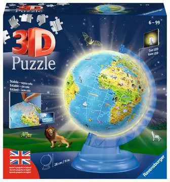 3D Globo 180 piezas con luz 3D Puzzle;Globo - imagen 1 - Ravensburger