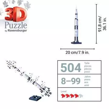 Vesmírná raketa Saturn V 432 dílků 3D Puzzle;3D Puzzle Vozidla - obrázek 5 - Ravensburger