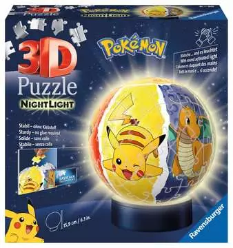 Puzzle 3D Ball 72 p illuminé - Pokémon 3D puzzels;Puzzle 3D Ball - Image 1 - Ravensburger