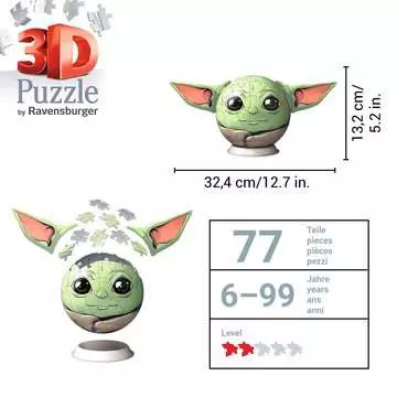 Puzzle 3D Ball 72 p - Star Wars The Mandalorian Grogu 3D puzzels;Puzzle 3D Ball - Image 5 - Ravensburger