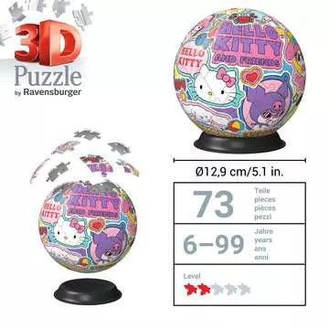 Hello Kitty 3D Puzzle, 72pc 3D Puzzle®;Palapelipallot - Kuva 5 - Ravensburger