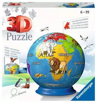 11840 3  キッズ地球儀 3D パズル;球形 - 画像 1 - Ravensburger