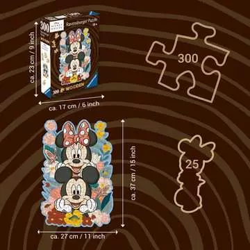 Puzzle en bois - Forme - 300 p - Mickey et Minnie Puzzle;Puzzles adultes - Image 3 - Ravensburger