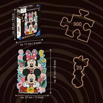 Puzzle en bois - Forme - 300 p - Mickey et Minnie Puzzle;Puzzles adultes - Image 4 - Ravensburger
