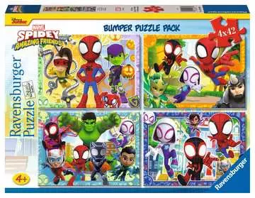 Spidey a jeho úžasní přátelé 4x42 dílků 2D Puzzle;Dětské puzzle - obrázek 1 - Ravensburger