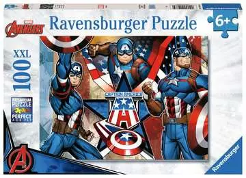 Marvel: Kapitán Amerika 100 dílků 2D Puzzle;Dětské puzzle - obrázek 1 - Ravensburger