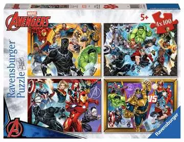 Marvel Avengers: Superhrdinové 4x100 dílků 2D Puzzle;Dětské puzzle - obrázek 1 - Ravensburger