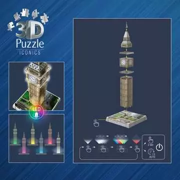 Iconics Big Ben with Light 216p 3D puzzels;Puzzle 3D Bâtiments - Image 7 - Ravensburger